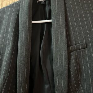 Express Gray Suit Jacket Pinstripes